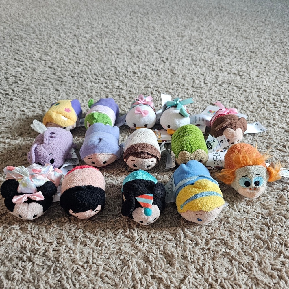 Disney Tsum Tsum Lot of 14 Small Plush Bundle